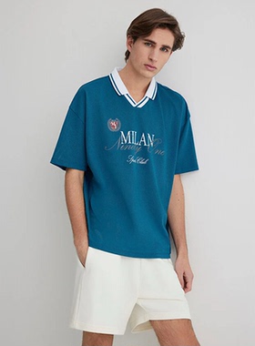 土耳其mavi夏季速干短袖米兰milan球迷纪念T恤