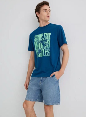 土耳其mavi海龟图案男士T恤户外休闲短袖