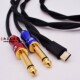 C转双6.5 USB C华为TYPE 6.35一分二音频线TRS连接线6.3音箱线