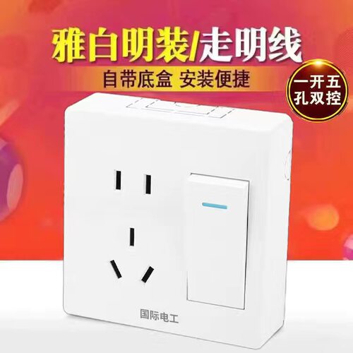 一开五孔双控国际电工插座