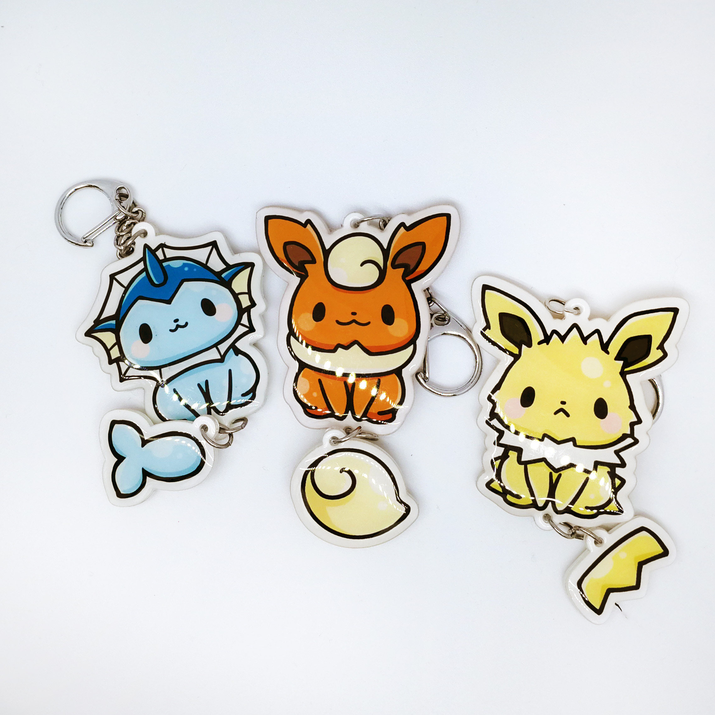 精灵宝可梦/口袋妖怪 伊布家族小尾巴滴胶挂件