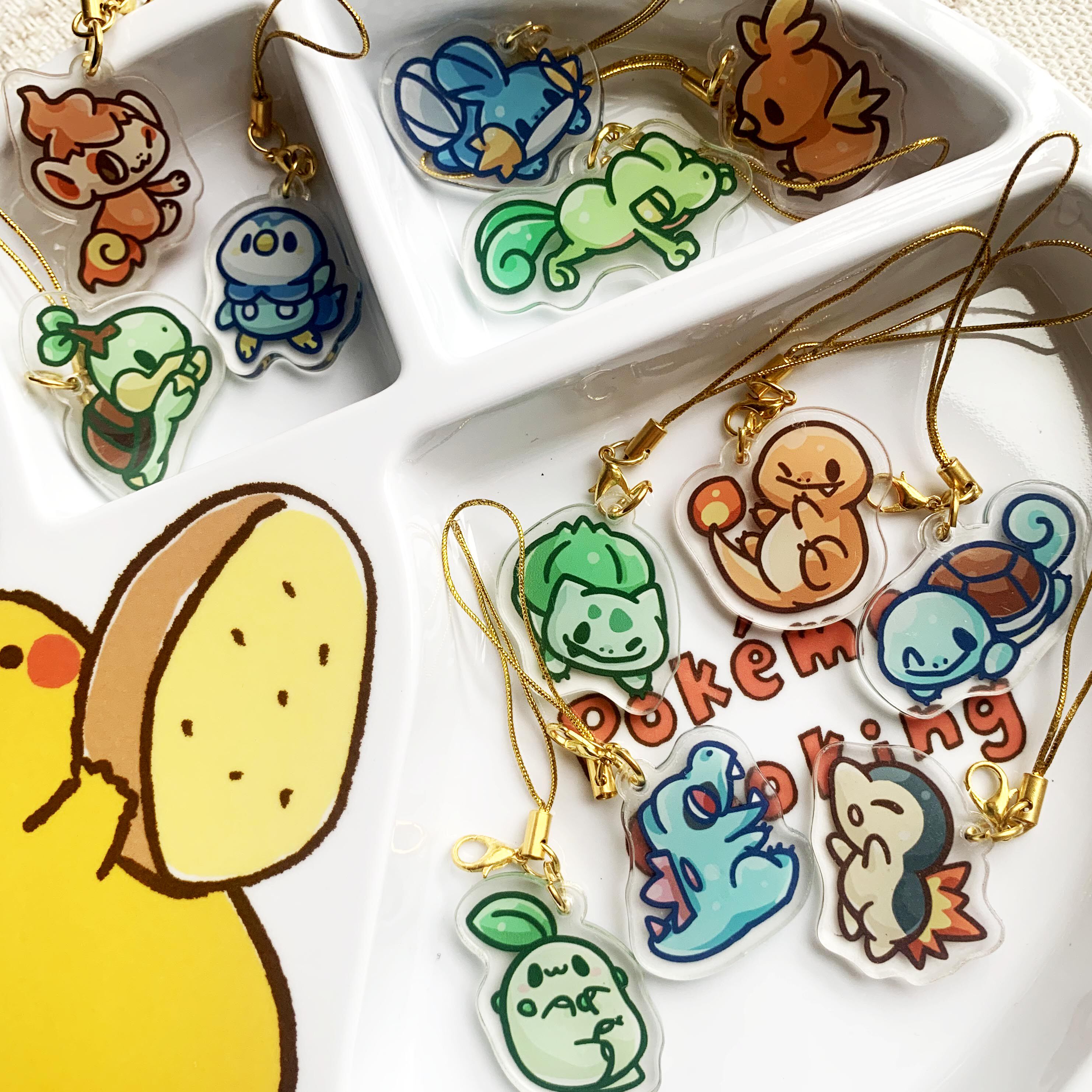 精灵宝可梦口袋妖怪历代御三家挂件挂饰vol.1 关东成都芳缘新奥