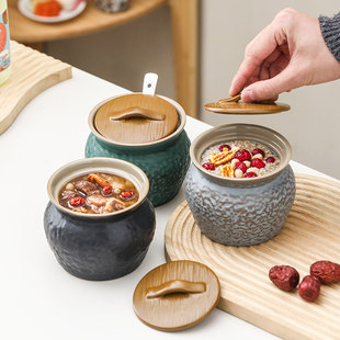 瓦罐炖盅家用燕窝蒸碗汤煲炖罐带盖排骨乌鸡汤罐养生汤商用陶瓷罐