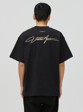 【Endweep官方店】国潮美式连体字刺绣短袖夏季宽松t恤情侣上衣