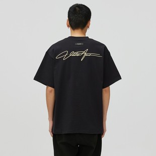 夏季 连体字刺绣短袖 国潮美式 宽松t恤情侣上衣 Endweep官方店