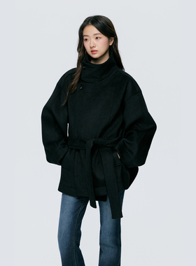 KSXN 廓形毛呢大衣女冬季简约高级感羊毛呢子外套