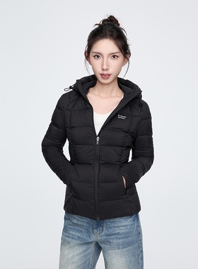 KSXN 修身连帽排骨羽绒服轻薄女款冬季保暖显瘦外套