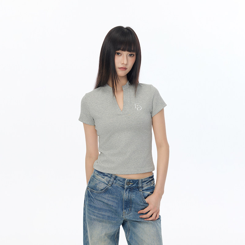 【Endweep官方店】V领辣妹短袖图片