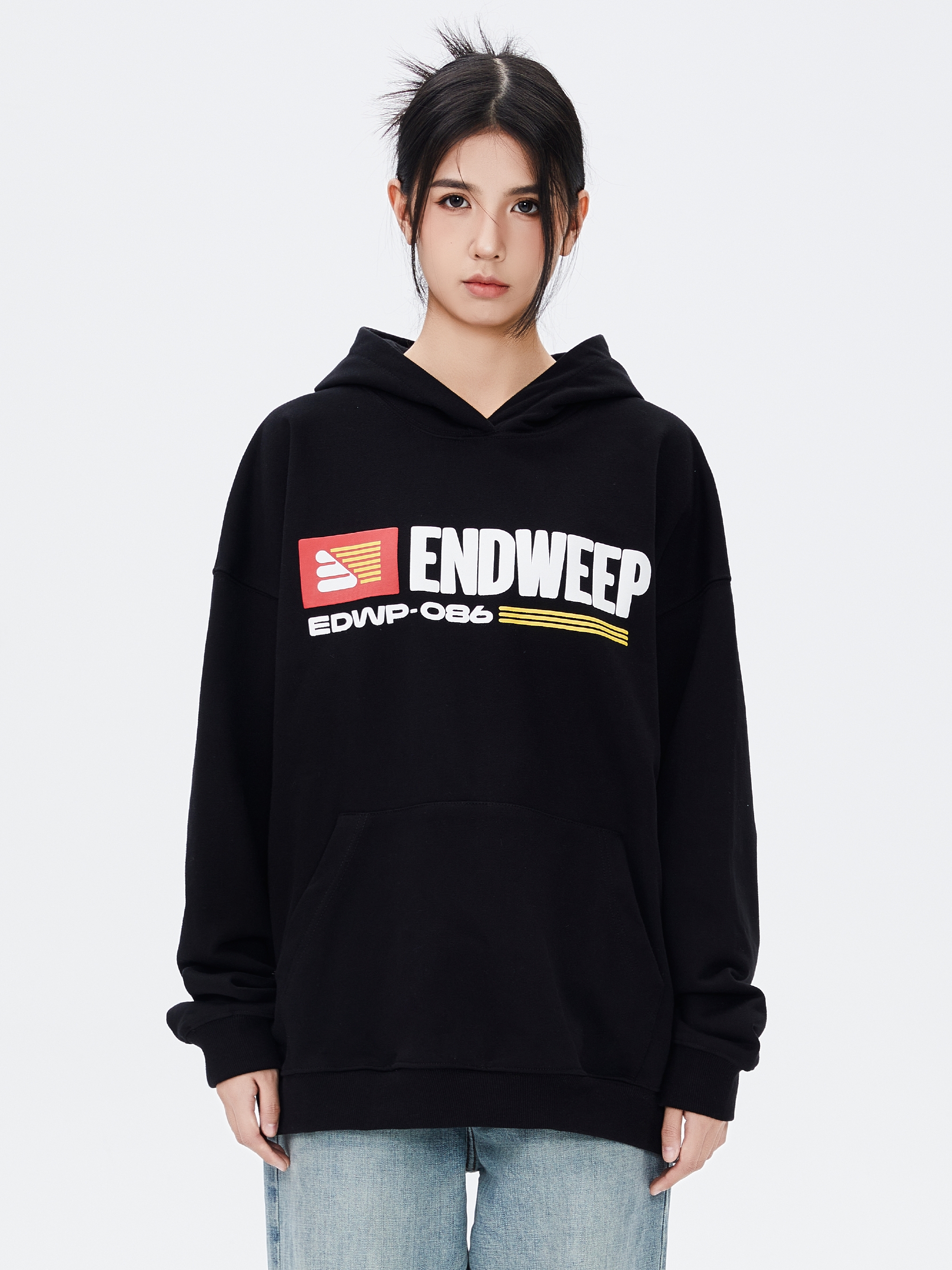 Endweep美式发泡连帽卫衣