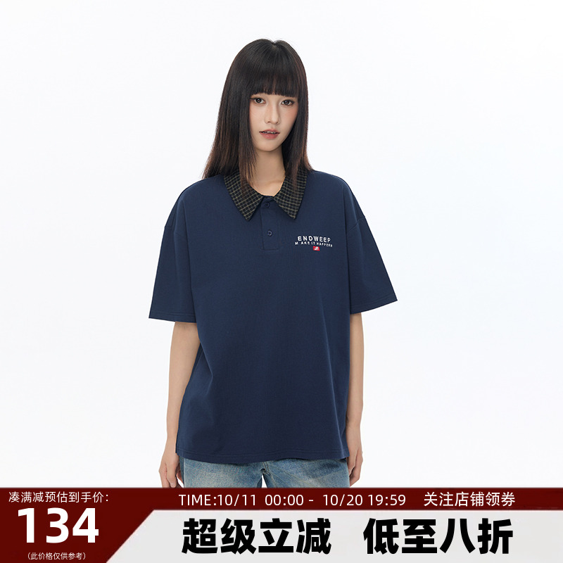 【Endweep官方店】格子翻领Polo