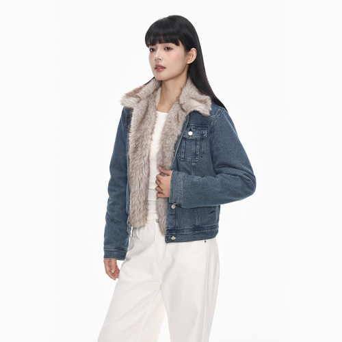 KSXN毛毛内里牛仔外套秋冬季
