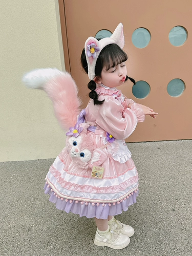 Детский наряд маленькой принцессы, осенний лонгслив, весенняя юбка на девочку, стиль Лолита