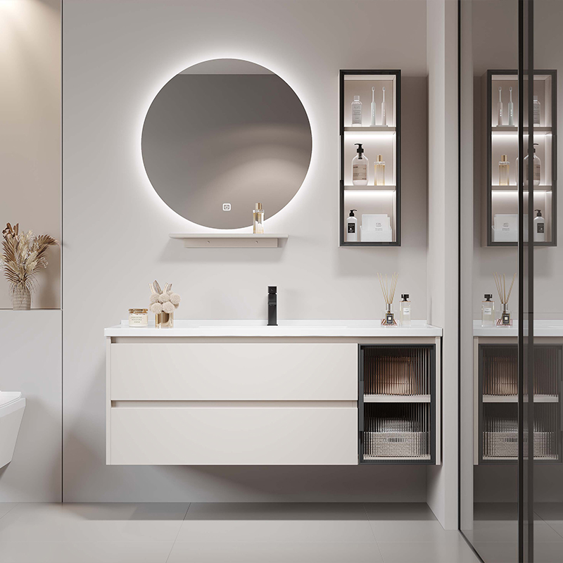 现代智能简约浴室柜组合陶瓷一体盆洗脸盆柜卫生间洗漱台洗手盆柜