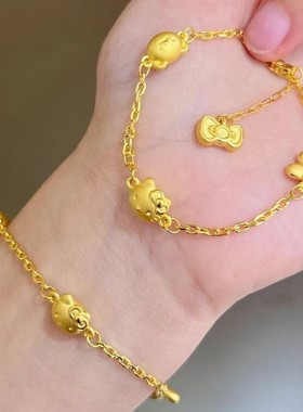 可爱小熊小兔手链蝴蝶结猫猫手串