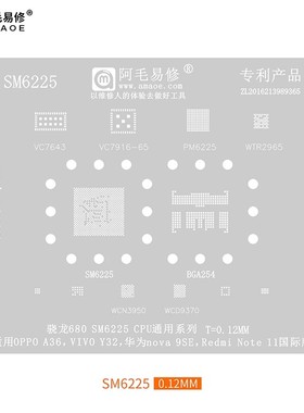适用于Nova9SE/植锡钢网/骁龙680/SM6225/CPU/OPPOA36/Y32/Note11