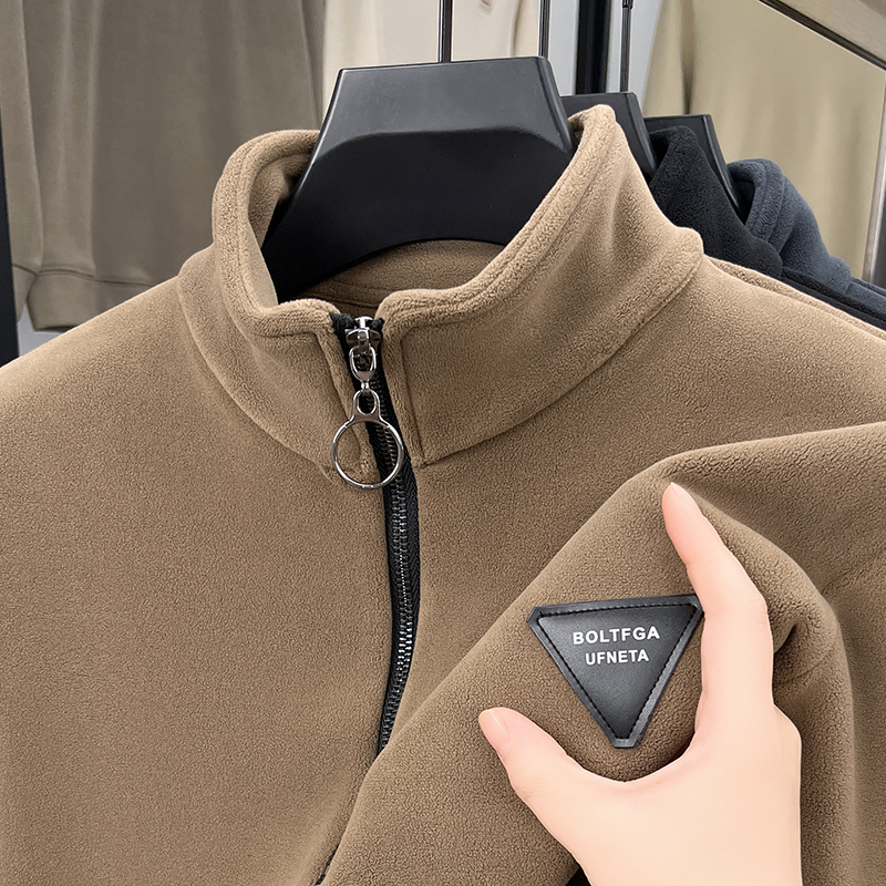 双面奥绒半高领卫衣加绒加厚