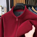 本命年红色加厚摇粒绒立领卫衣男开衫外套秋冬季拉链休闲抓绒夹克