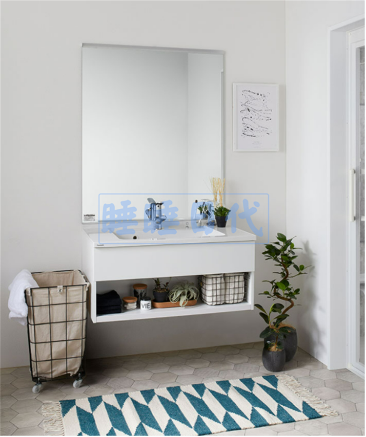 日本进口松下cline人造石洗面台浴室柜900mm龙头门板颜色可定制