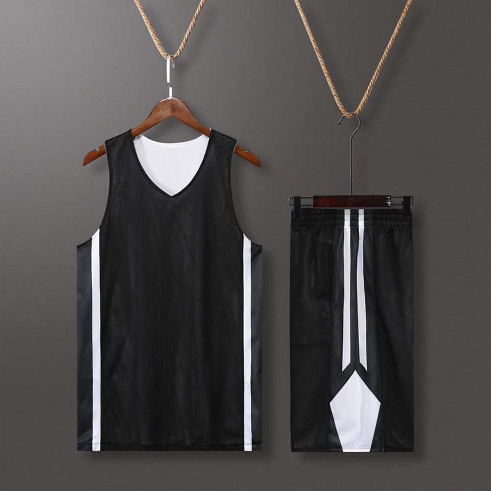 新款双面篮球服套装男女学生队服定制双层透气两面穿背心球衣印号