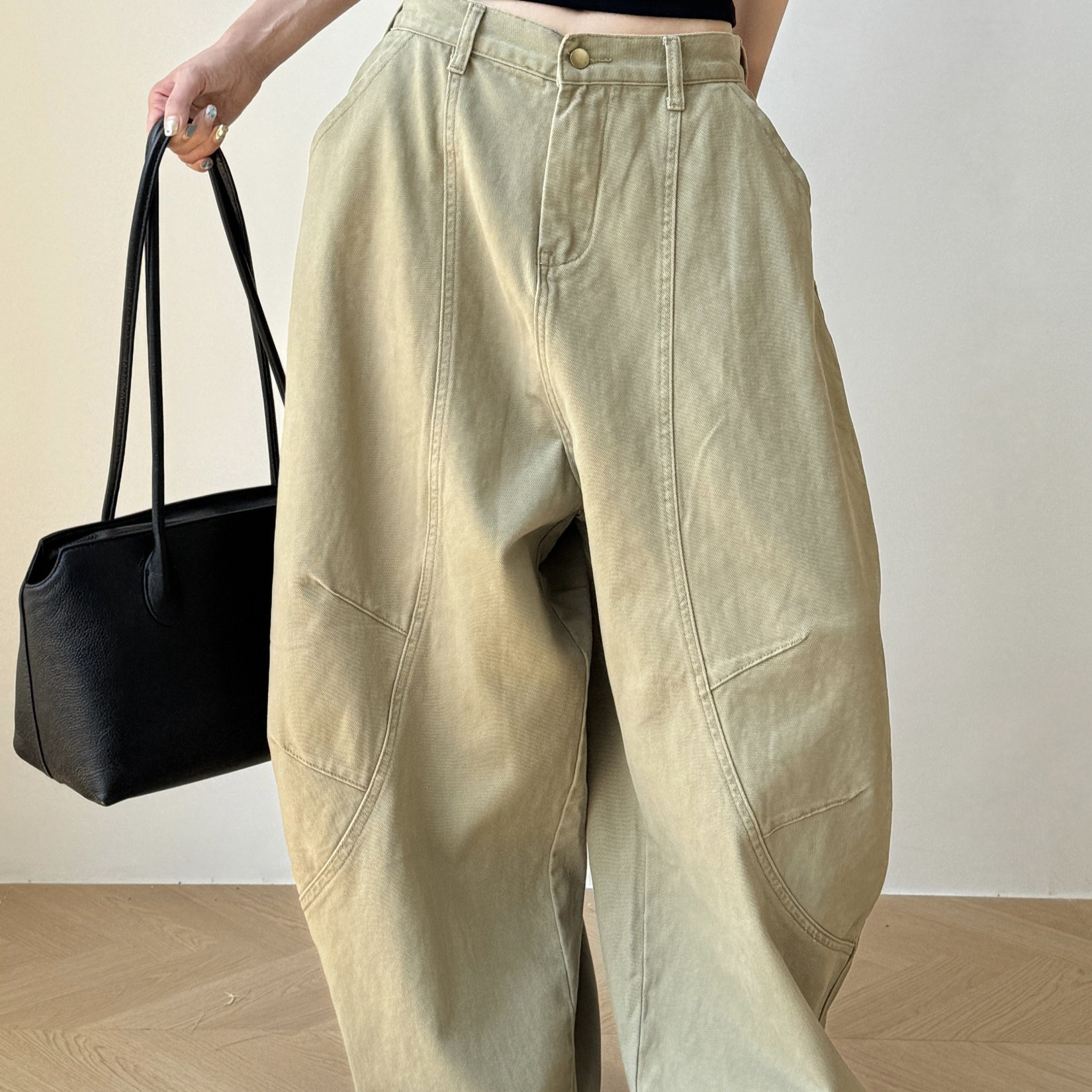 咖色美式复古弯刀牛仔裤女秋季新款工装酷飒风休闲宽松廓形长裤,女装/女士精品,牛仔裤,淘宝优惠券,粉丝福利购,淘宝优惠卷