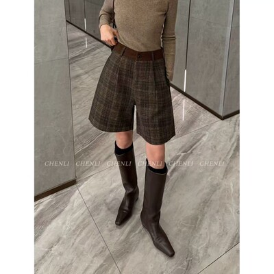 XiANJiE “中古时尚”格子中裤