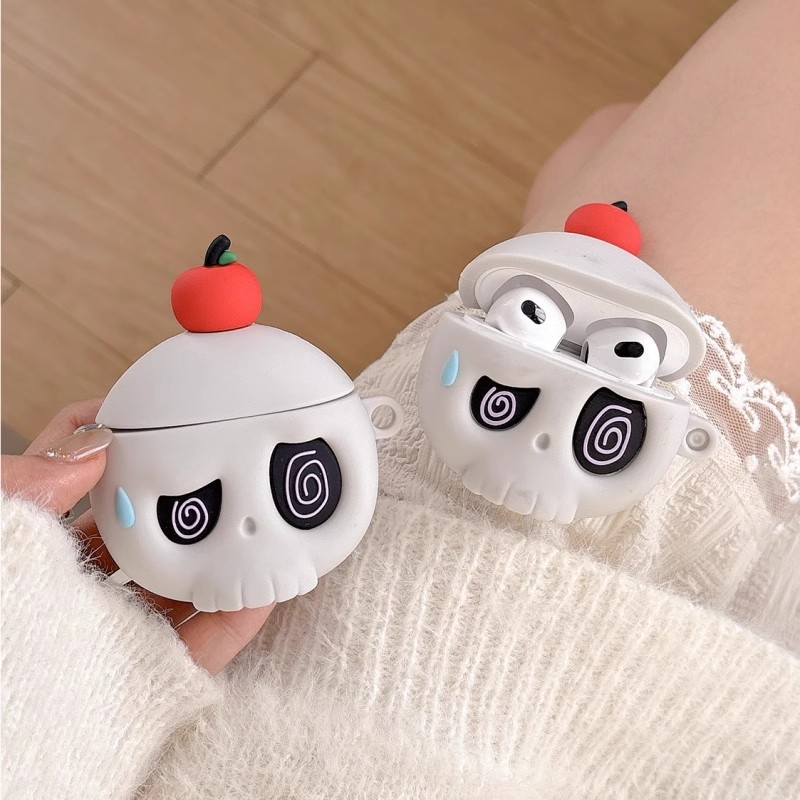 小诚手记 夜光硅胶骷髅头适用Airpods4保护壳airpodspro2苹果3代无线蓝牙耳机壳三代软防摔卡通可爱趣味2/