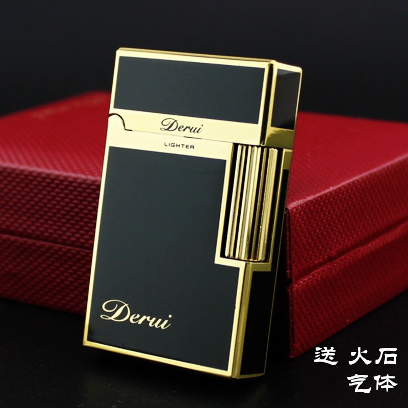 朗声1009钢音明火打火机 充气侧滑砂轮创意超薄妙音点烟器礼品男
