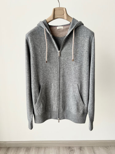 BC男装 意式羊绒连帽拉链卫衣康赛妮Aurora纱线 Ykk双拉链头