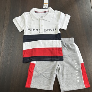 90-140夏装新品男童polo衫两件套帅气时尚潮流短袖短裤百搭休闲