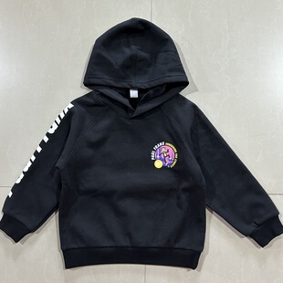 110-150秋冬新品男童女童纯棉针织连帽卫衣休闲百搭潮牌外穿加绒