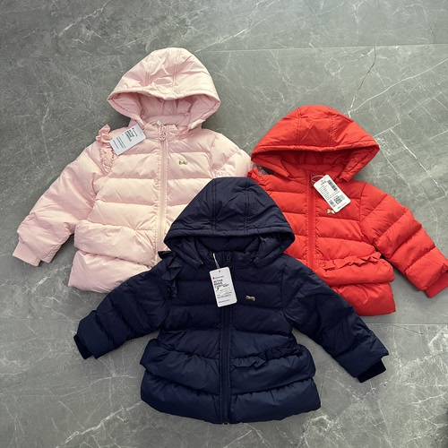 80-120国内单女宝宝羽绒服厚实保暖轻便透气连帽外套淑女气质韩版