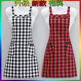 围裙纯棉背带厨房夏季 全棉韦裙 家用可爱工作服女防油防污透气薄款