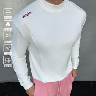 秋冬保暖内搭T恤高领运动上衣 美式 SATJDM重磅双面德绒打底衫 长袖