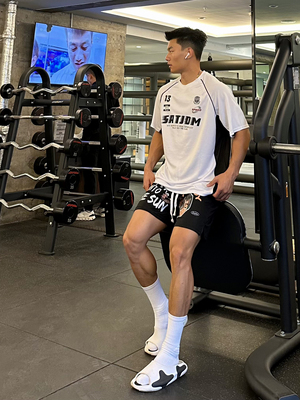 SATJDM美式拼接撞色训练短袖