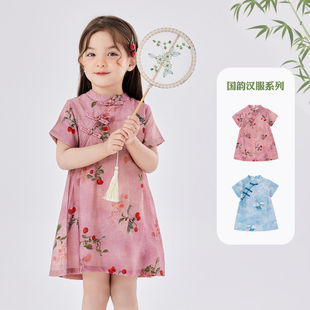 嘟嘟家女宝旗袍裙儿童夏装连衣裙小女孩宝宝中式裙女童童装裙子潮