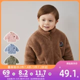 Детская коралловая бархатная куртка, детский пуховик, бархатный комбинезон для новорожденных, увеличенная толщина, детская одежда