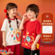 嘟嘟家儿童新年拜年服短袖 宝宝唐装 红色喜庆男童T恤女童周岁礼服