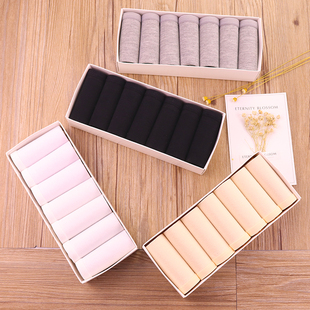 10条少女全棉100％透气内裤 女纯棉黑白灰肤中低腰学生简约三角裤