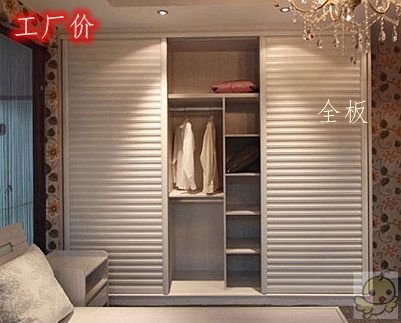 小鸟巢衣柜移门 简约趟门推拉门塑钢木塑百叶衣柜门 门组装好发货