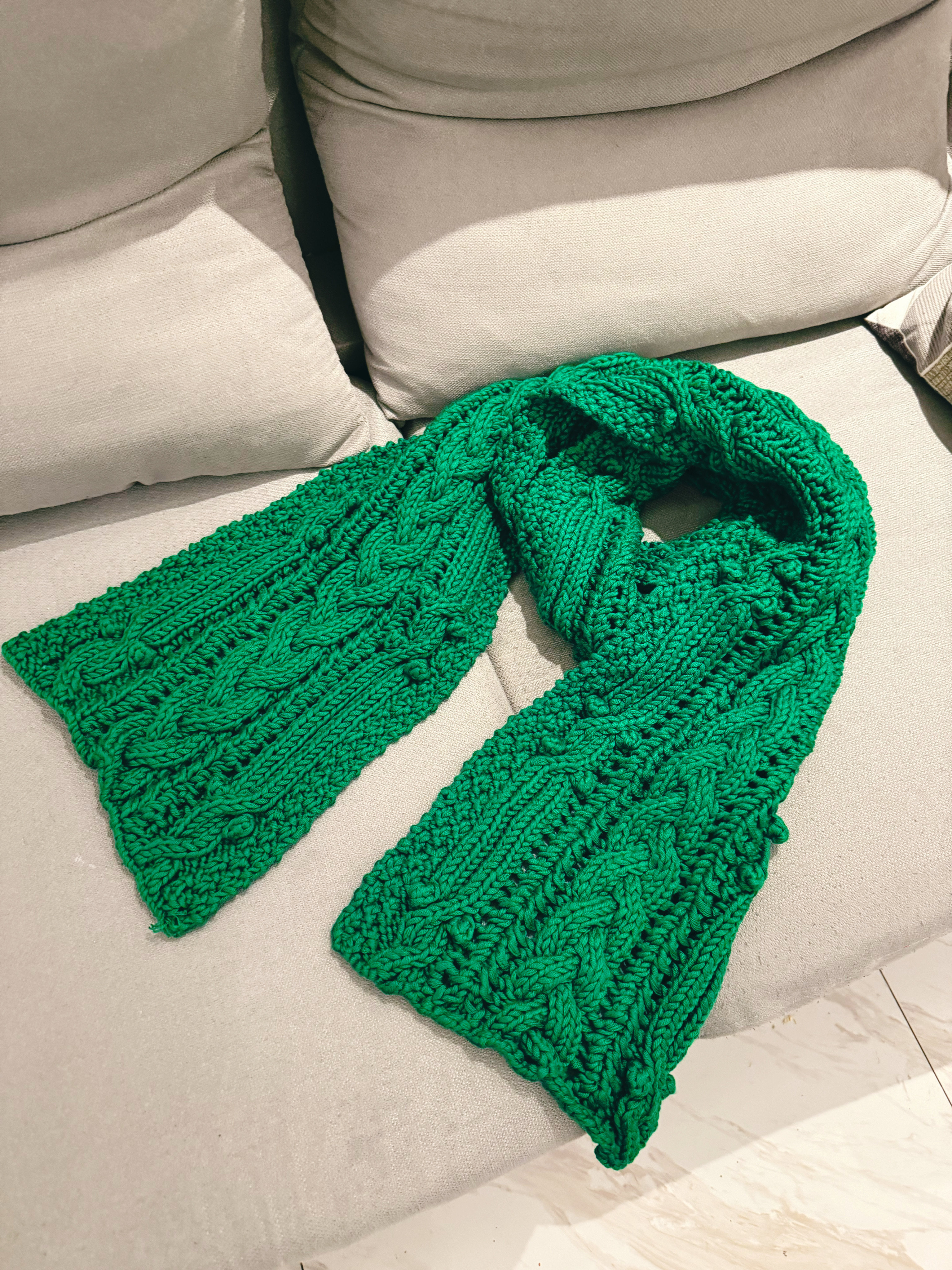 纯手工编织 粗毛线立体浆果麻花 圣诞新年礼物毛线围巾 成品定制