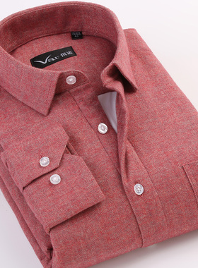 var佤诺冬季新款加绒男士长袖商务保暖衬衫桑蚕丝加厚寸衣夹棉