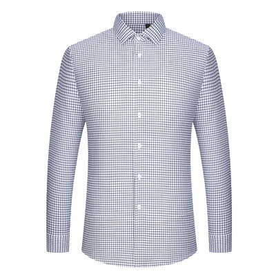 var200支高端全棉DP免烫长短袖格子男士衬衫商务休闲薄款西装外穿