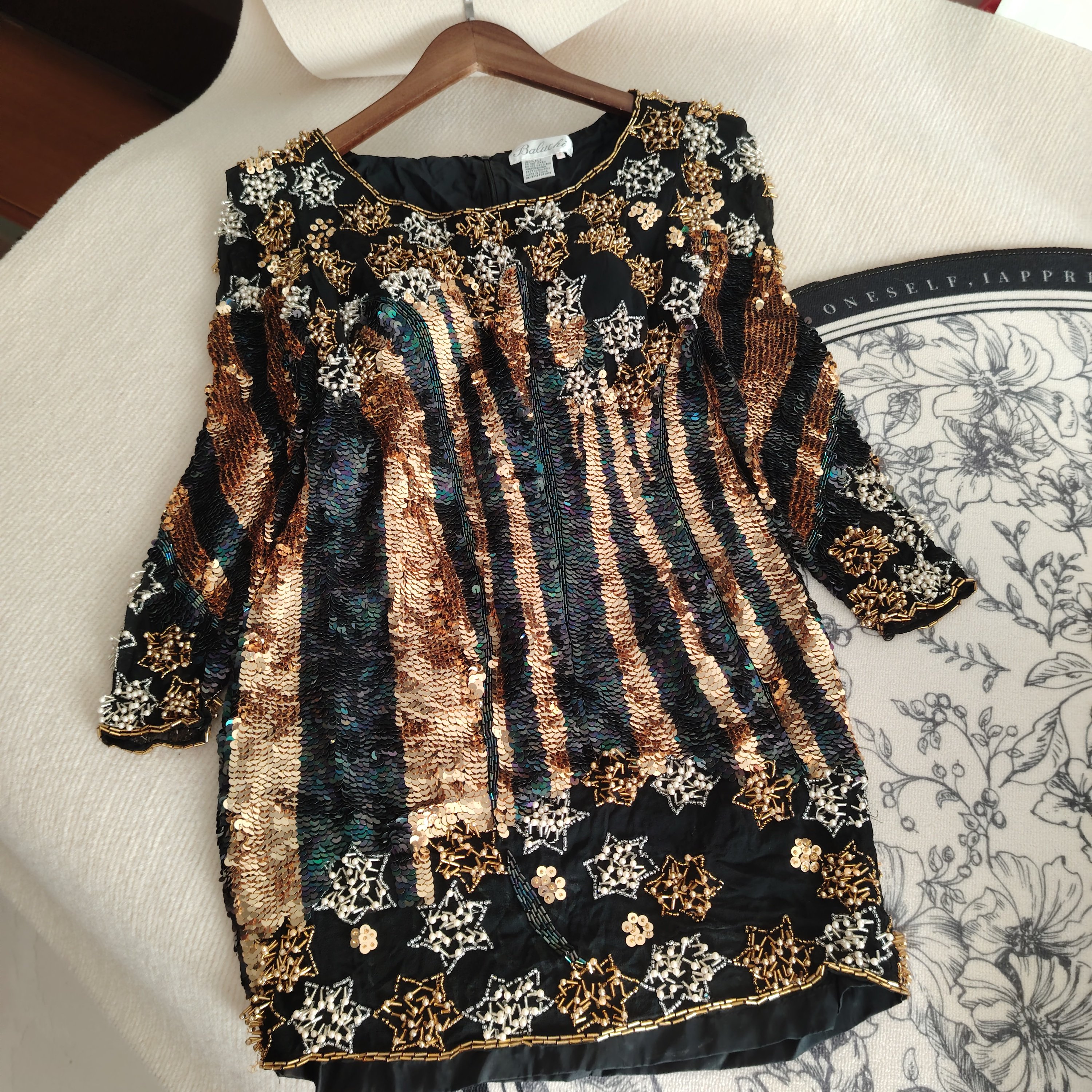 奢华纯色高端真丝礼服纱重工钉珠流苏短袖修身聚会宴会礼服裙