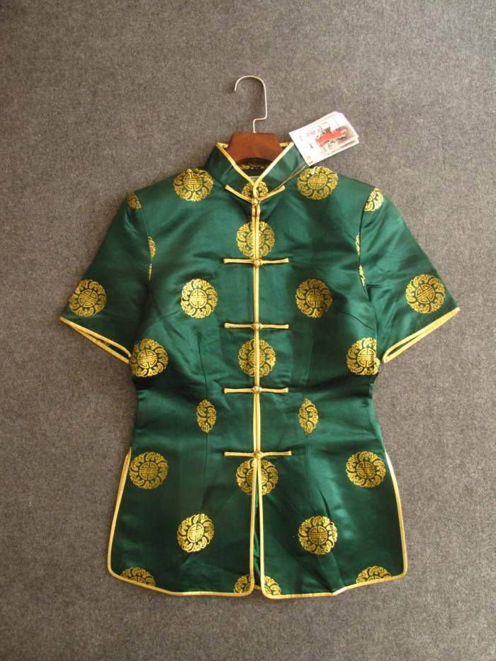 新款唐装修身旗袍上衣民族风服装高档中式立领女装汉服半袖外套