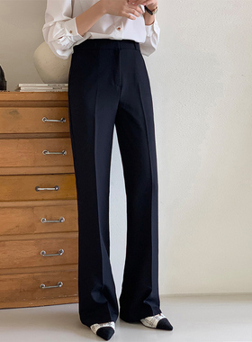 高腰微喇西装裤女春夏秋冬窄版阔腿裤通勤休闲喇叭裤直筒垂感长裤