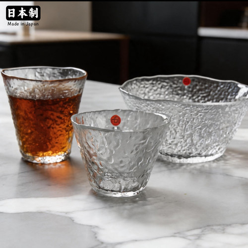 日本原装进口初雪玻璃杯小碗
