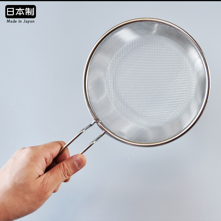 日本进口下村厨房漏勺不锈钢大过滤网大号油炸滤网焯菜烫菜滤水网