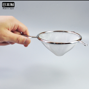 日本进口滤网下村不锈钢漏勺厨房豆浆果汁蛋液油渣辅食细过滤网筛