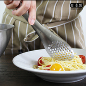 日本进口柳宗理烤肉夹牛排夹不锈钢料理烘焙意面家用厨房食品夹子