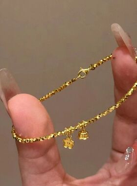 金色碎银几两铃兰花手链女轻奢气质小众设计时尚高级感闺蜜礼物